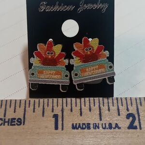 Turkey car post earrings